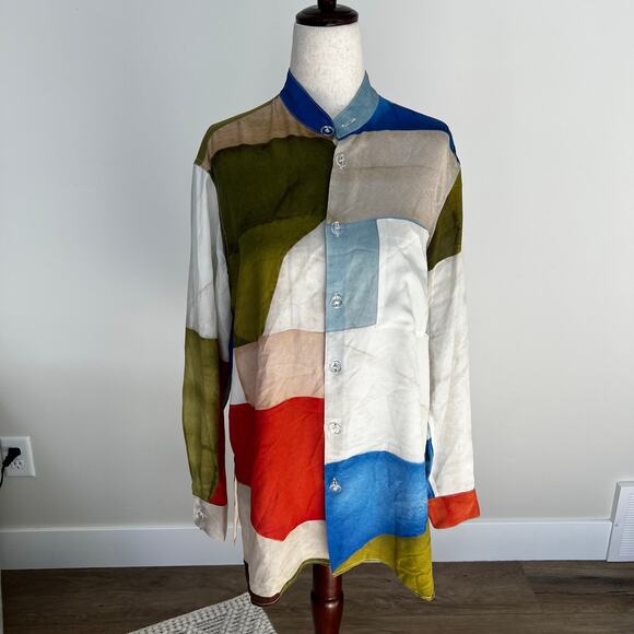 ROSETTA GETTY Women's Button Front Shirt Size 4 In Multicolor - Picture 1 of 6